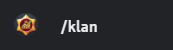 Wpisywanie komendy /klan na Discordzie