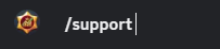 Wpisywanie komendy /support na Discordzie
