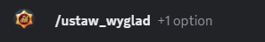 Wpisywanie komendy /ustaw_wyglad na Discordzie bez parametru komenda (non-premium)